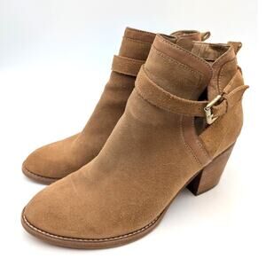 Sam Edelman Maurine Buckle Ankle Boots Women's Camel Suede Size US9M EU39